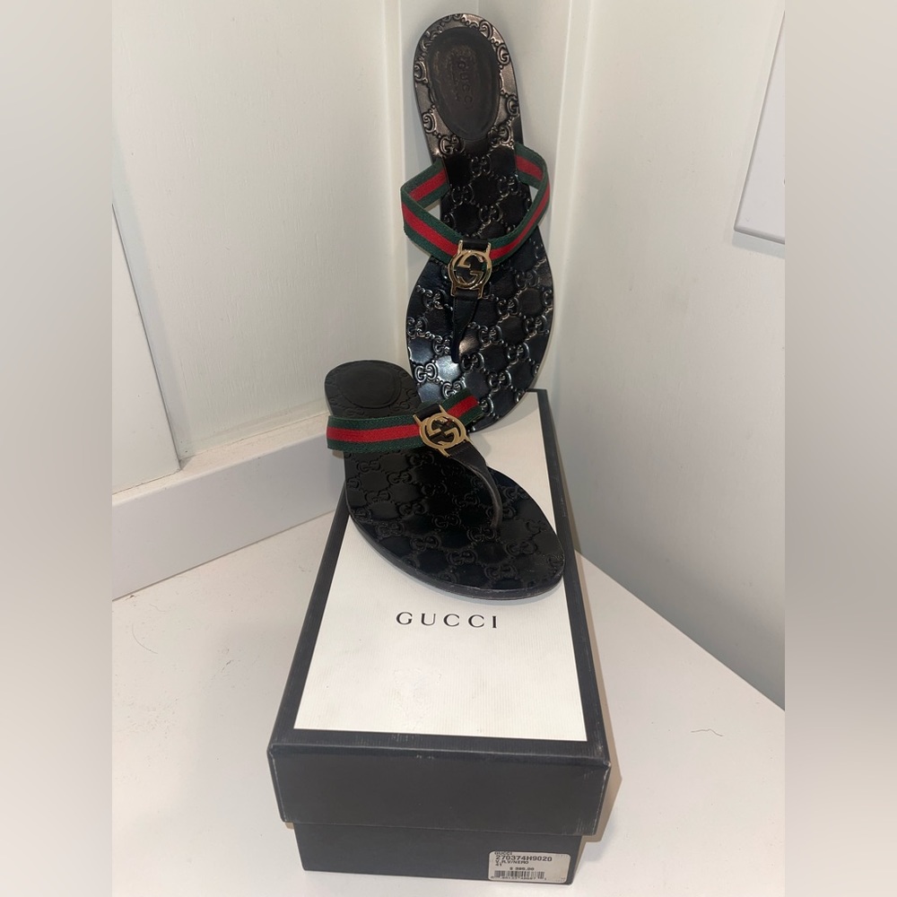Women’s AUTHENTIC GUCCI GG Sandal Thong web sandal